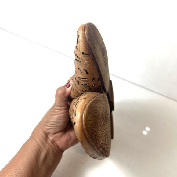 Veracruz Tan Leather Cutout Olivetta Mules Womens Sz EU 39 US 8.5 Slip On Casual - Picture 6 of 9